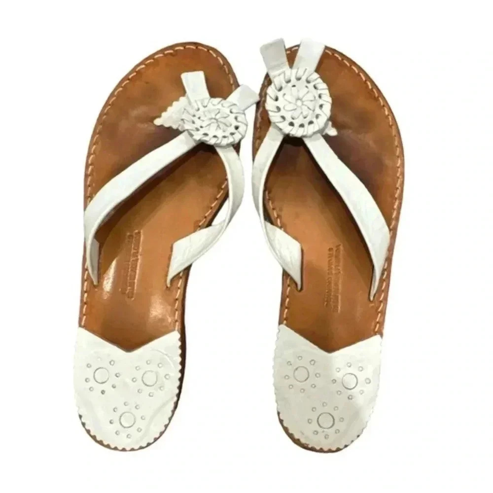 Palm Beach Sandals Classic White Made in USA Women's 8